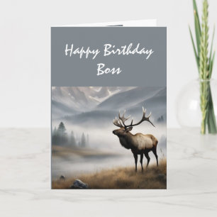 Glücklicher zum Geburtstag Elk Boss, der herausrag Karte