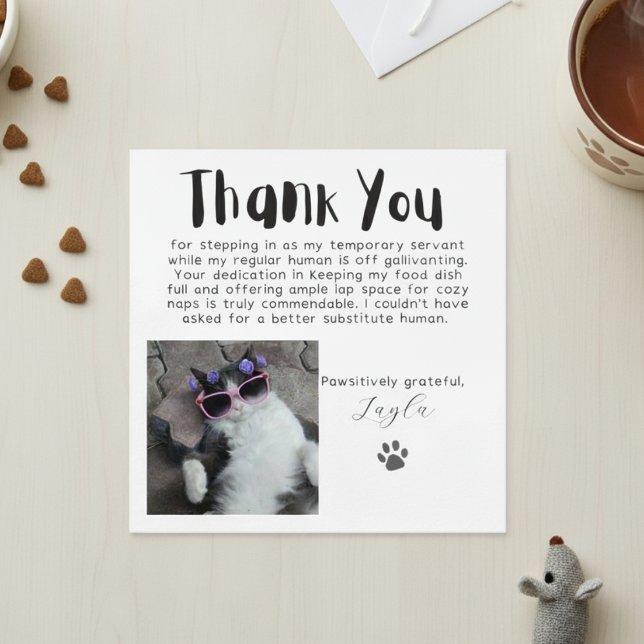 Glücklicherweise dankbar Custom Foto Danke Karte (Pawsitively Grateful Custom Photo Thank You Card)