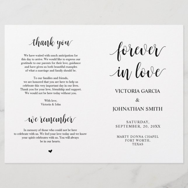 Glücklicherweise immer danach, Zeremonie für faltb (Vorderseite)