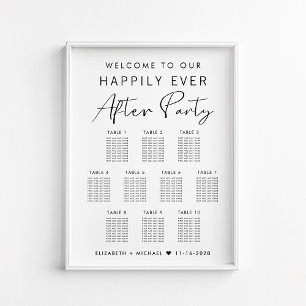 Glücklicherweise immer nach 10 Tischen Hochzeitsta Poster
