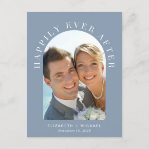 Glücklicherweise immer nach dem Arch Foto Hochzeit Ankündigungspostkarte