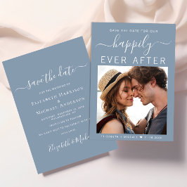 Glücklicherweise immer nach dem Foto Dusty Blue Save The Date