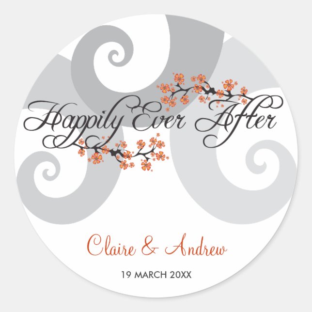 Glücklicherweise immer nach dem Hibiskus Spiralwel Runder Aufkleber (Vorderseite)