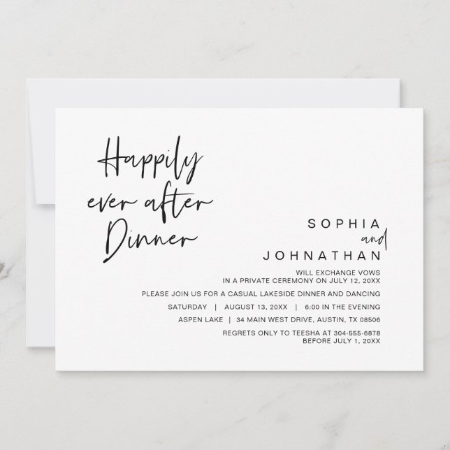 Glücklicherweise immer nach dem Hochzeitsessen, sc Einladung (Vorderseite)