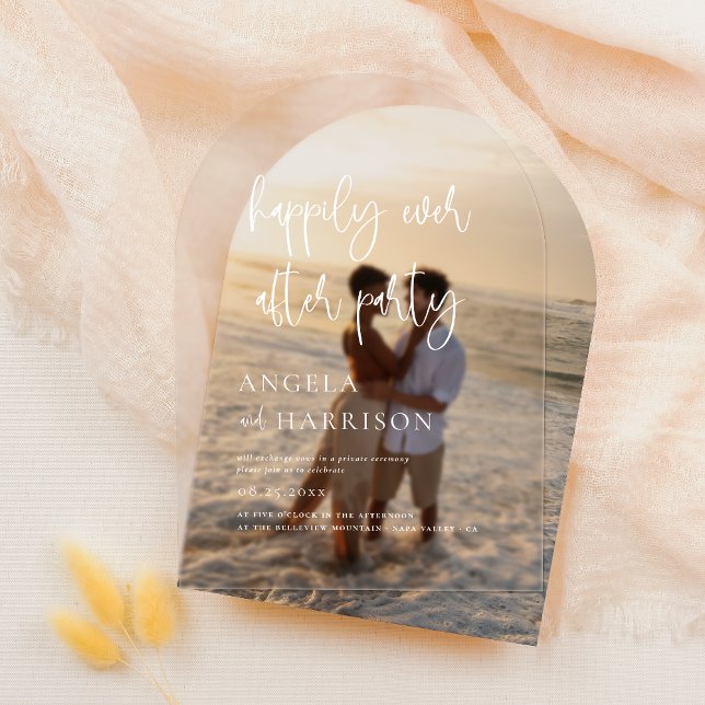 Glücklicherweise immer nach dem Party Arch Hochzei Acryleinladungen (Card Mock-up)