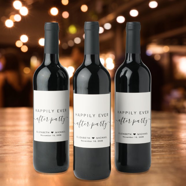 Glücklicherweise immer nach dem Party Creme Hochze Weinetikett (Von Creator hochgeladen)