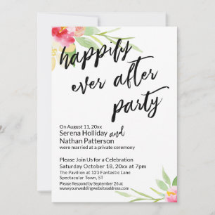Glücklicherweise immer nach dem Party floral Handw Einladung
