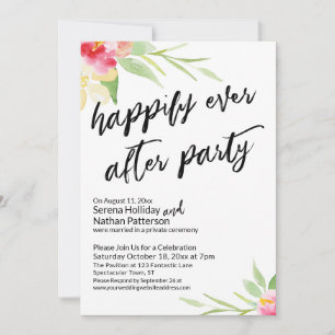 Glücklicherweise immer nach dem Party floral Handw Einladung