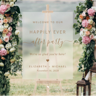 Glücklicherweise immer nach dem Party Hochzeit Emp Acrylschild