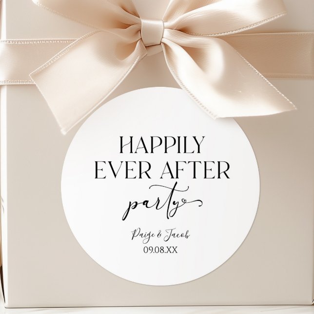 Glücklicherweise immer nach dem Party Hochzeit Emp Runder Aufkleber (Von Creator hochgeladen)