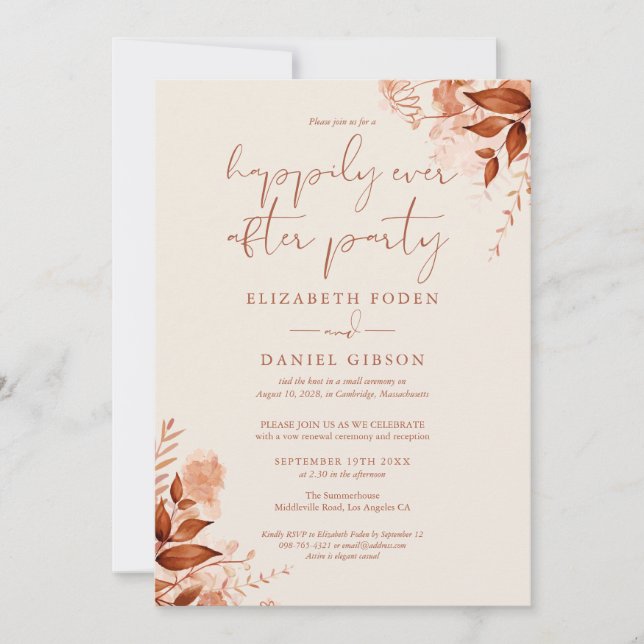 Glücklicherweise immer nach dem Party Hochzeit im  Einladung (Vorderseite)