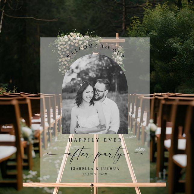 Glücklicherweise immer nach dem Party Hochzeit Wil Acrylschild (Von Creator hochgeladen)