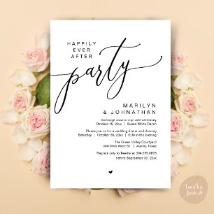 Glücklicherweise immer nach dem Party Hochzeitsess Einladung