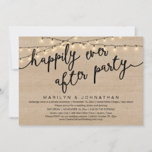 Glücklicherweise immer nach dem Party, rustikales  Einladung