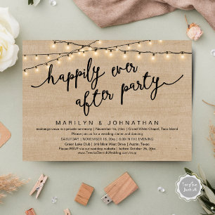 Glücklicherweise immer nach dem Party, rustikales  Einladung