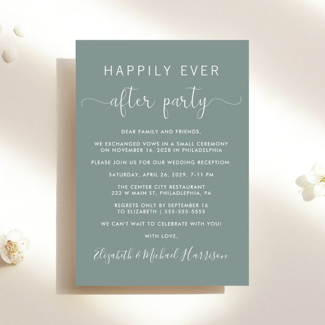 Glücklicherweise immer nach dem Party Sage Hochzei Einladung (From private vows to a grand party - invite family and friends to celebrate your marriage!)