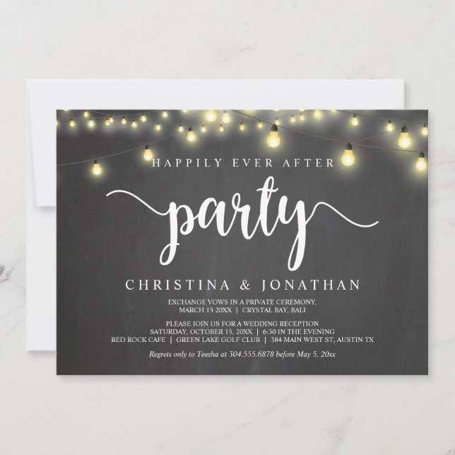 Glücklicherweise immer nach dem Party, String Ligh Einladung (Vorderseite)