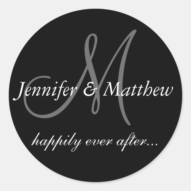 Glücklicherweise immer nach der ersten Hochzeit Gu Runder Aufkleber (Vorderseite)