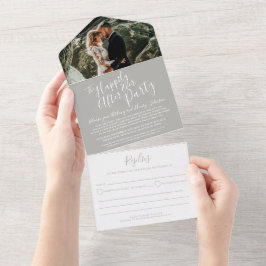 Glücklicherweise immer nach der Hochzeitsfeier Fot All In One Einladung