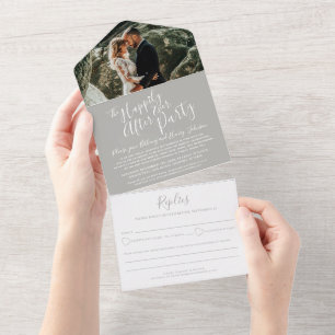 Glücklicherweise immer nach der Hochzeitsfeier Fot All In One Einladung