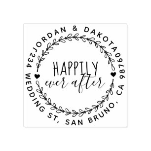 Glücklicherweise immer nach der Hochzeitskranz-Rüc Gummistempel