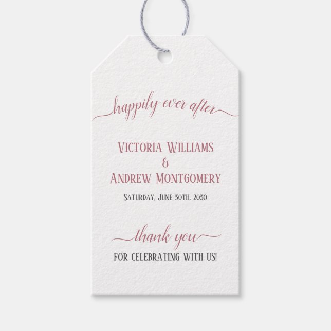 Glücklicherweise immer nach der modernen Rose Gold Geschenkanhänger (Vorderseite)