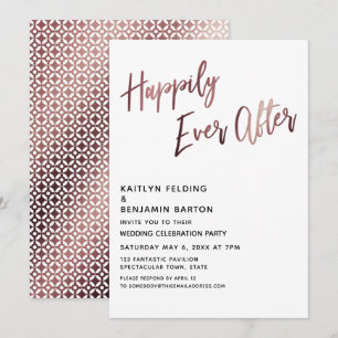 Glücklicherweise immer nach der Rose Gold Hochzeit Einladung