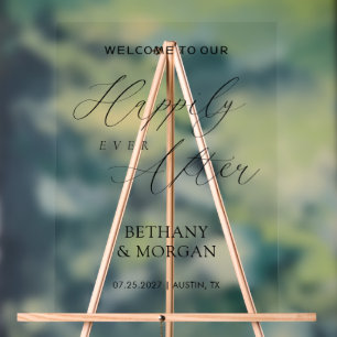 Glücklicherweise immer nach einer eleganten Script Acrylschild