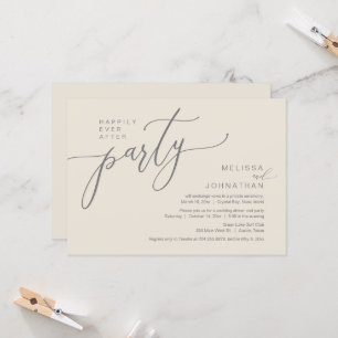 Glücklicherweise immer nach Hochzeit Elopement Din Einladung