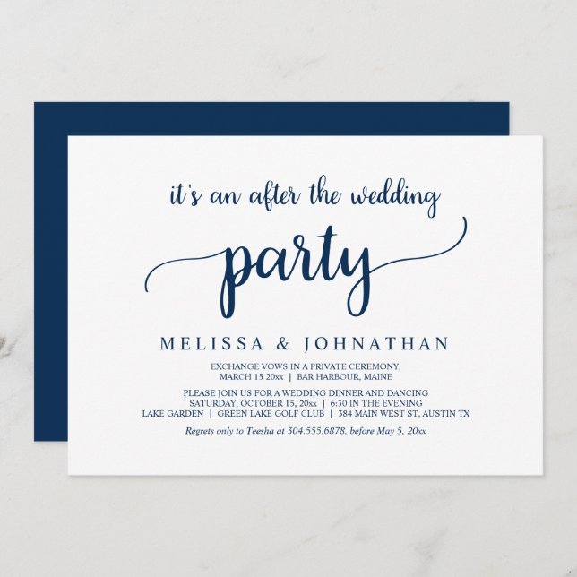 Glücklicherweise immer nach Hochzeit Elopement Par Einladung (Vorne/Hinten)