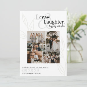Glücklicherweise immer nach Hochzeit Foto Dankeskarte