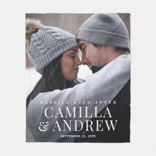 Glücklicherweise immer nach Hochzeit Foto Fleecedecke