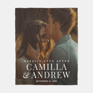 Glücklicherweise immer nach Hochzeit Foto Fleecedecke