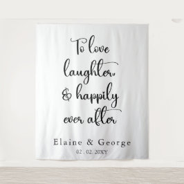 Glücklicherweise immer nach Hochzeit Foto Prop Hin Wandteppich