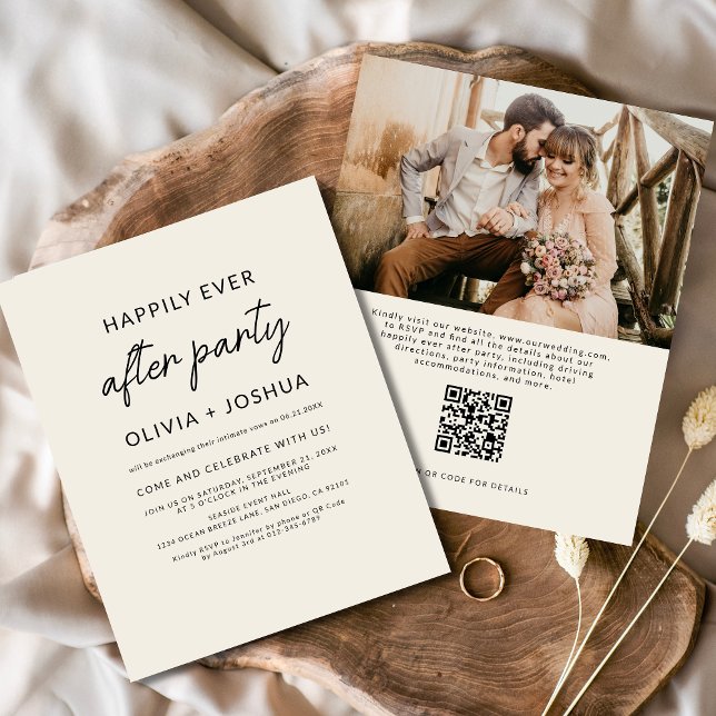 Glücklicherweise immer nach Hochzeit Party QR Code Flyer (Von Creator hochgeladen)