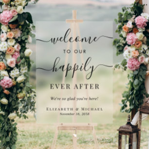 Glücklicherweise immer nach Hochzeit Willkommen Ma Acrylschild