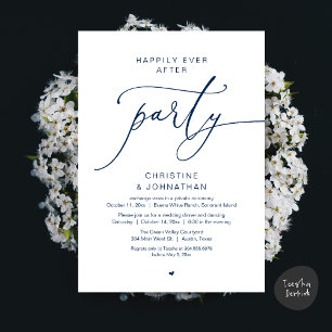 Glücklicherweise immer nach Hochzeitsessen Party T Einladung