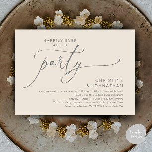 Glücklicherweise immer nach Hochzeitsessen Party T Einladung