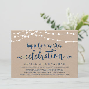 Glücklicherweise immer nach Hochzeitstag Elopement Einladung