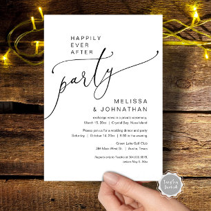 Glücklicherweise immer nach Hochzeitstag Elopement Einladung