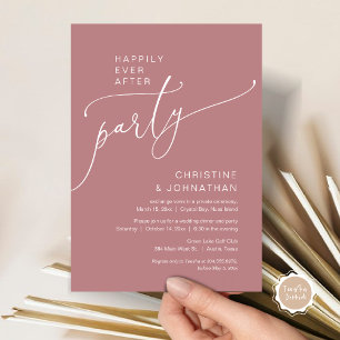 Glücklicherweise immer nach Hochzeitstag Elopement Einladung