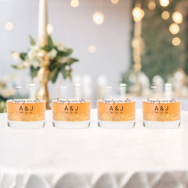 Glücklicherweise immer nach Mit Monogramm Gastgesc Whiskyglas (Insitu (Hochzeit))