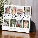 Glücklicherweise immer nach Neuauflage Hochzeit Fo Fotoplatte<br><div class="desc">Spezielle personalisierte Hochzeitskollage-Plakette für Hochzeitsfeiern, um Ihre eigenen Fotos und Erinnerungen zu zeigen. Unser Design zeichnet sich durch ein einfaches 8-Foto-Collage Grid-Design mit "Happily Ever After" aus, das in einer handgeschriebenen Textarchive im schwarzen Skriptstil entworfen wurde. Jedes Foto ist gerahmt mit einem einfachen, vergoldeten Rahmen. Passen Sie Ihre Vornamen und...</div>