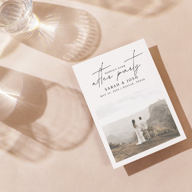 Glücklicherweise immer nach Party 2 Foto Hochzeit  Ankündigung (Our Fairy Tale Continues... Join Us for Our Happily Ever After Party! 🌟🍾)