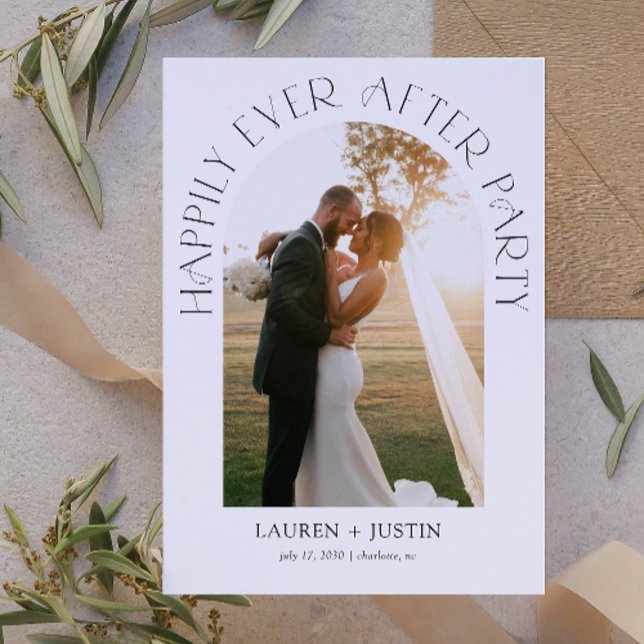 Glücklicherweise immer nach Party Arch Foto Hochze Ankündigung (Von Creator hochgeladen)