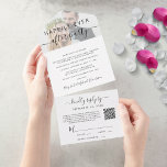Glücklicherweise immer nach QR Code Foto Hochzeit  All In One Einladung<br><div class="desc">Moderne Entfaltung / kleine Hochzeitsankündigung und Empfang alle in einer Einladung, Ihre Ehe mit Familie und Freunden anzukündigen und sie zu einem Post-Hochzeitsempfang einzuladen. "Happily Ever After Party", geschrieben in einer Mischung aus einfacher Typografie und einem trendigen Drehbuch mit Swashes, überlagert Ihr Hochzeitstag-Foto auf der oberen Klappe. Fügen Sie Ihre...</div>