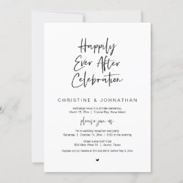 Glücklicherweise immer nach, schwarz, Elopement-Fe Einladung