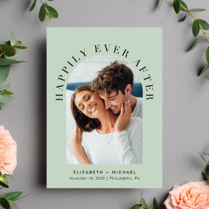 Glücklicherweise je nach Arch Foto Hochzeit Einladung