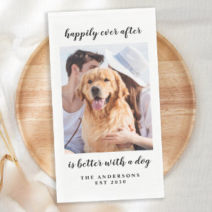 Glücklicherweise je nach dem Foto Hochzeit Napkins Serviette