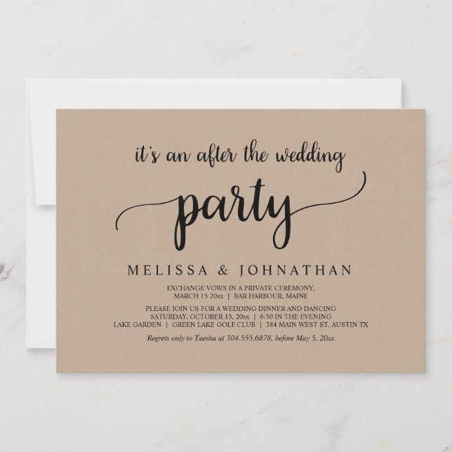 Glücklicherweise je nach dem rustikalen Hochzeitst Einladung (Vorderseite)